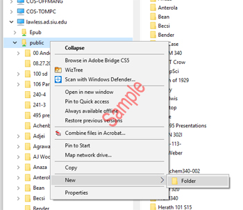 Create folder in public drive